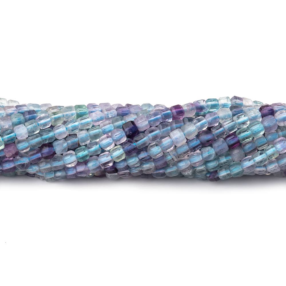 2.2mm Multi Color Fluorite Micro Faceted Cube Beads 12.25 inch 132 pieces
