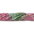 Multicolor Tourmaline Micro-Faceted Round Beads, 2.2mm, 12.5-Inch Strand