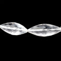 22x10-27x11mm Crystal Quartz Faceted Bi-Cone Marquise 6.5 inch 7 Beads
