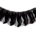 Black Onyx Faceted Fancy Collar Beads, 23x10–27x11mm, 40-Bead Strand