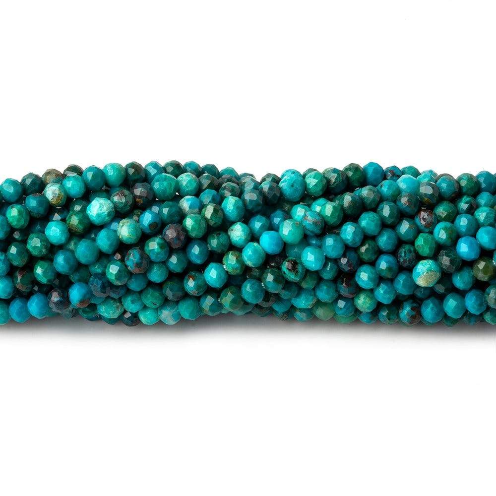 2.5mm Chrysocolla micro faceted round beads 12.5 inch 145 pieces