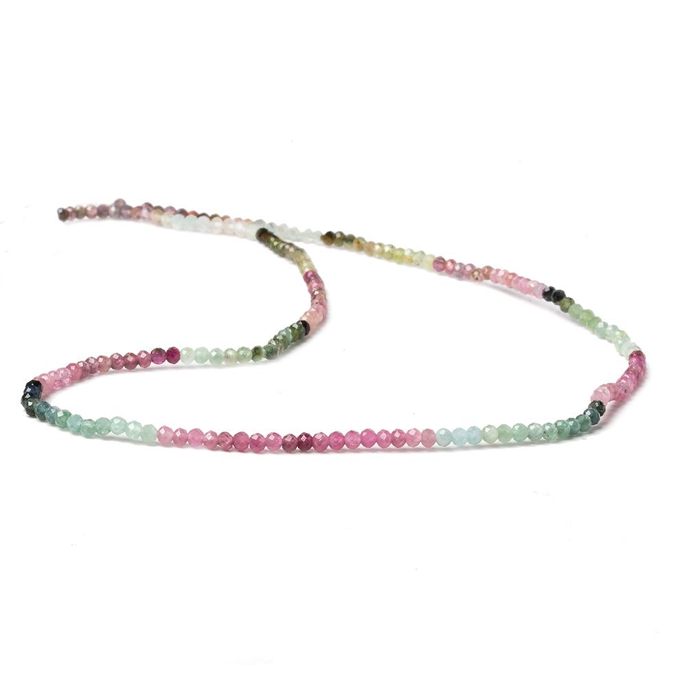 Multicolor Tourmaline Micro-Faceted Rondelle Beads, 2.5mm, 12.5-Inch Strand