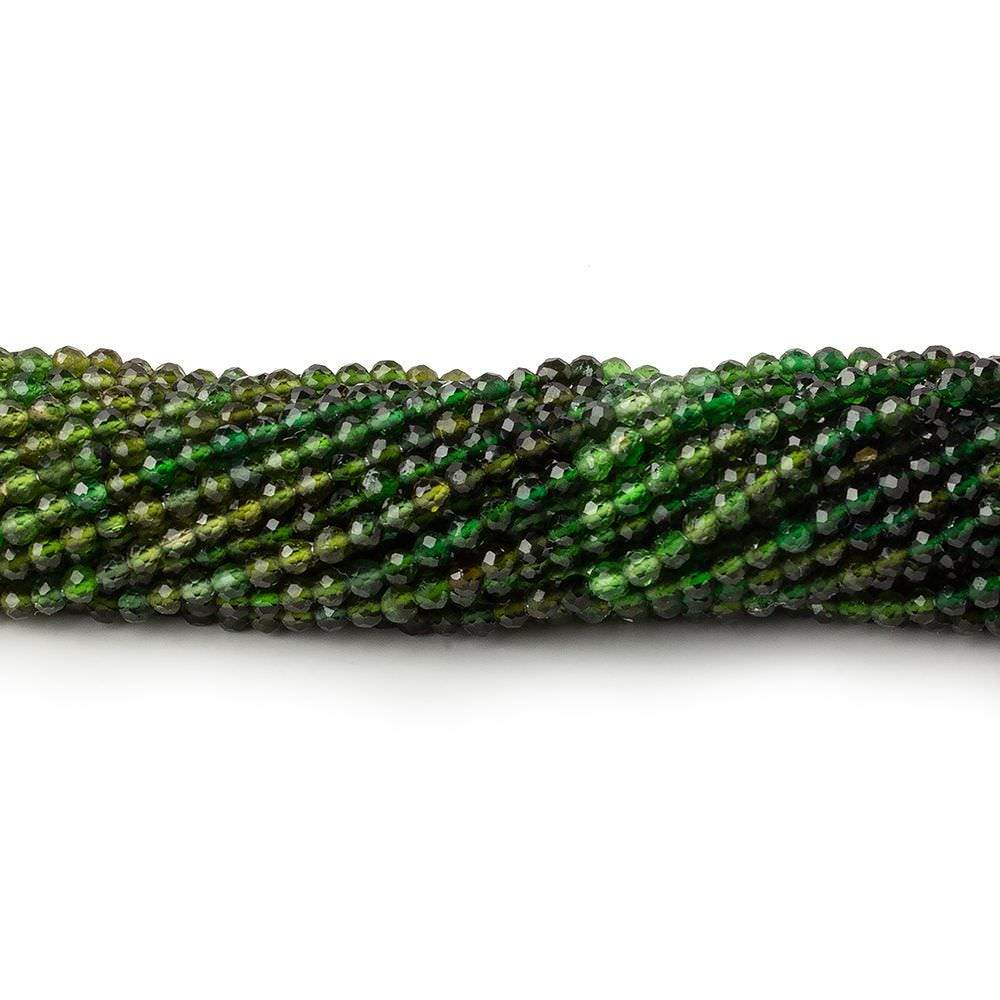 Shaded Chrome Tourmaline Micro-Faceted Round Beads, 2.5mm, 12.5-Inch Strand
