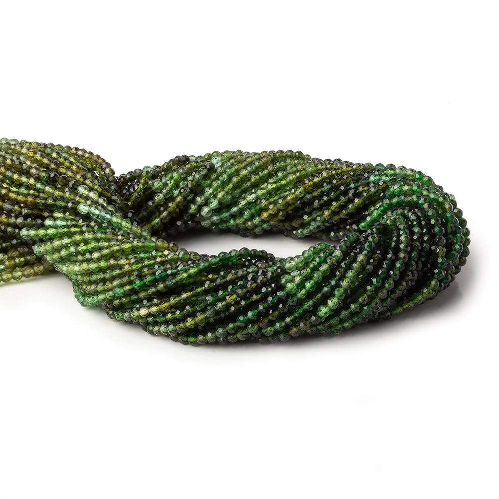 Shaded Chrome Tourmaline Micro-Faceted Round Beads, 2.5mm, 12.5-Inch Strand
