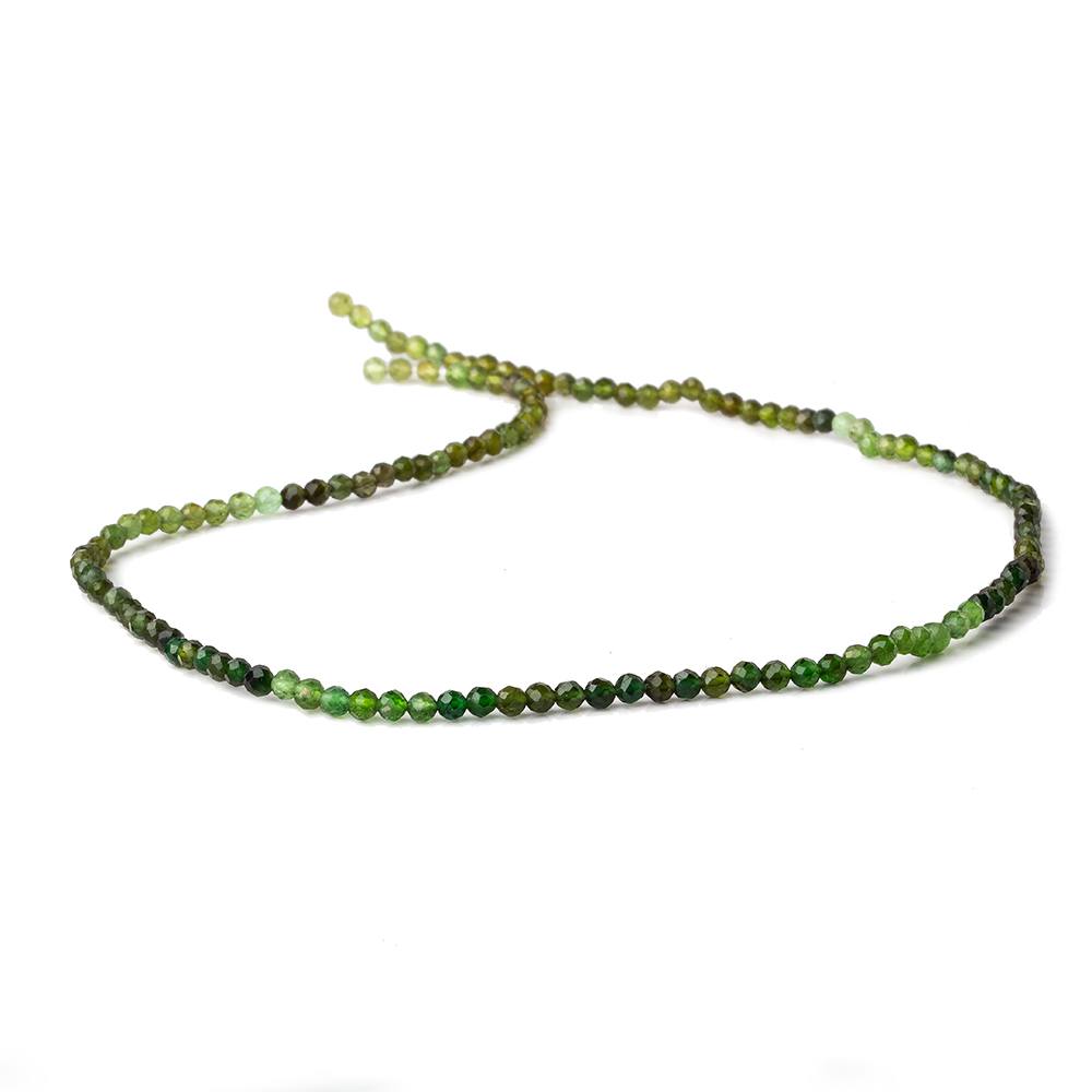 Shaded Chrome Tourmaline Micro-Faceted Round Beads, 2.5mm, 12.5-Inch Strand