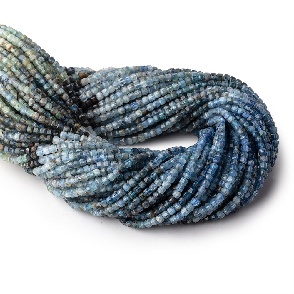 Shaded Kyanite Micro-Faceted Cube Beads, 2.5mm, 12.5-Inch Strand