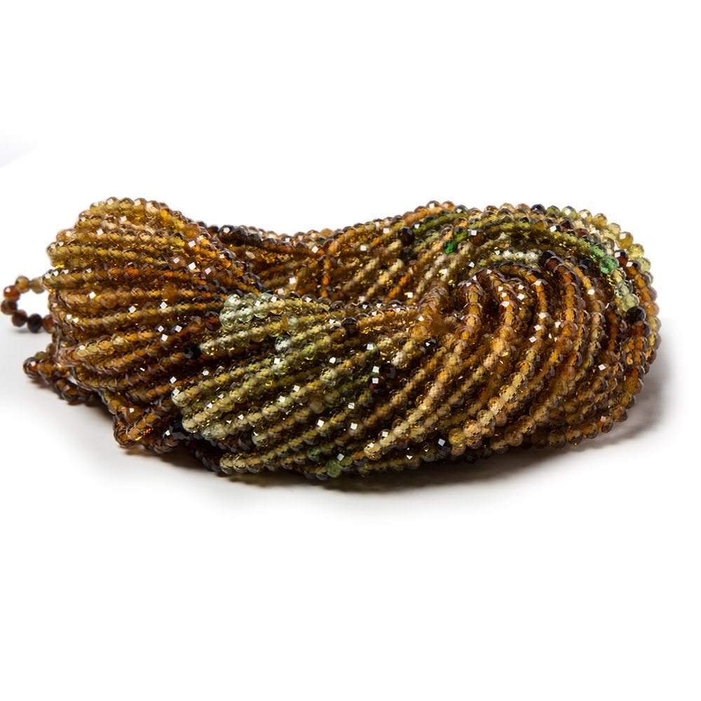 Multicolor Tourmaline Micro-Faceted Rondelle Beads, 2.8mm, 15-Inch Strand