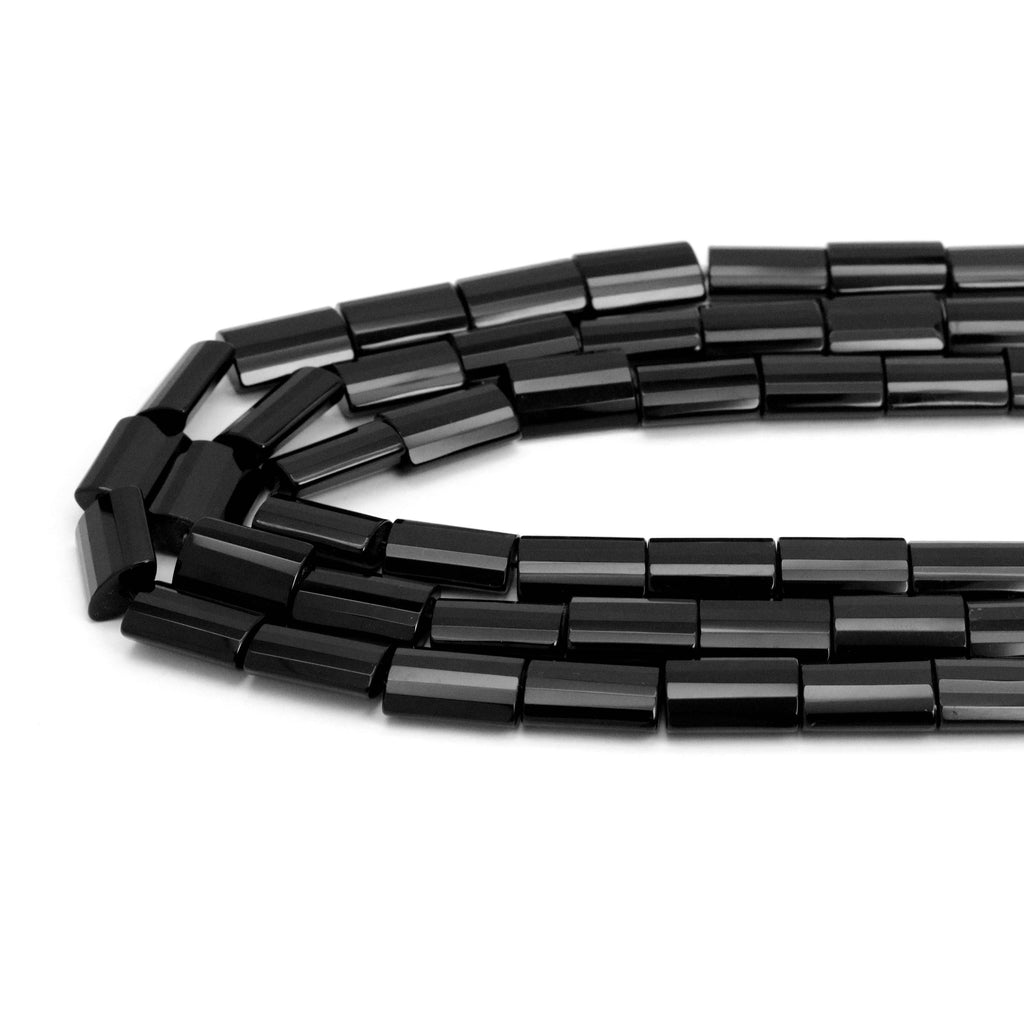 Black Onyx Faceted Pillow Beads, 12x16mm or 15x20mm, 15–16-Inch Strand