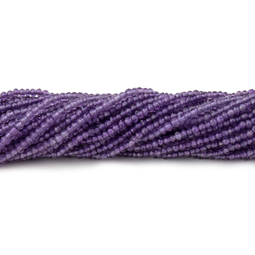 2mm Amethyst Micro-Faceted Rondelle Beads, 13-Inch Strand