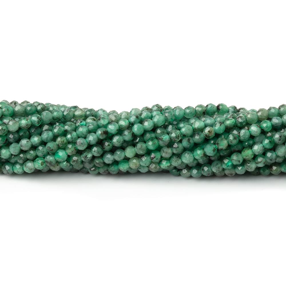 Brazilian Emerald Micro-Faceted Round Bead Strand – 2mm