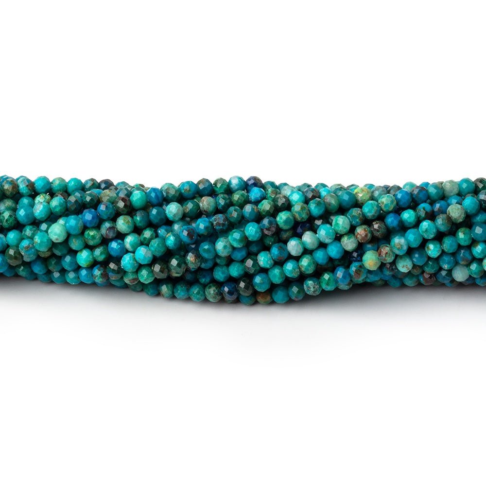 Chrysocolla Micro-Faceted Round Beads, 2mm, 12.5-Inch Strand, 168 Beads