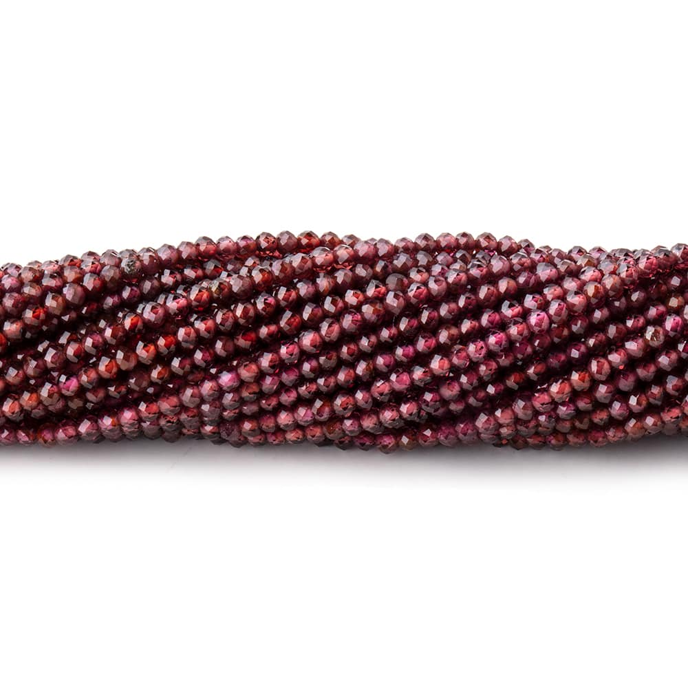 Garnet Micro-Faceted Rondelle Beads, 2mm, 13-Inch Strand