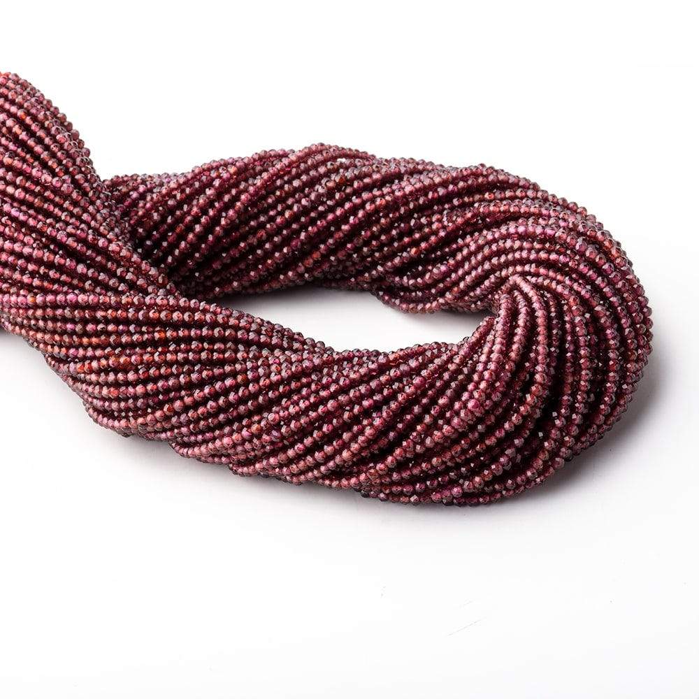 Garnet Micro-Faceted Rondelle Beads, 2mm, 13-Inch Strand