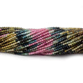 Multicolor Tourmaline Faceted Round Beads, 2mm, 13-Inch Strand