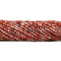 Red Jasper & Multicolor Agate Microfaceted Round Beads, 2mm, 13-Inch Strand