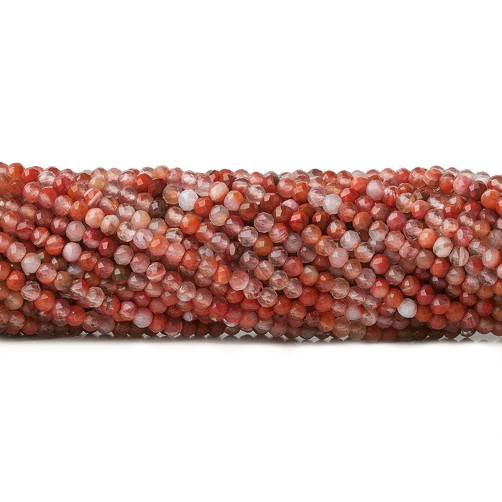 Red Jasper & Multicolor Agate Microfaceted Round Beads, 2mm, 13-Inch Strand