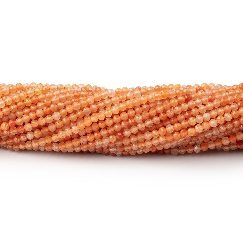 Shaded Carnelian Micro-Faceted Round Beads, 2mm, 12.5-Inch Strand
