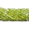 3-4mm Peridot Faceted Coin Beads, 14 inch