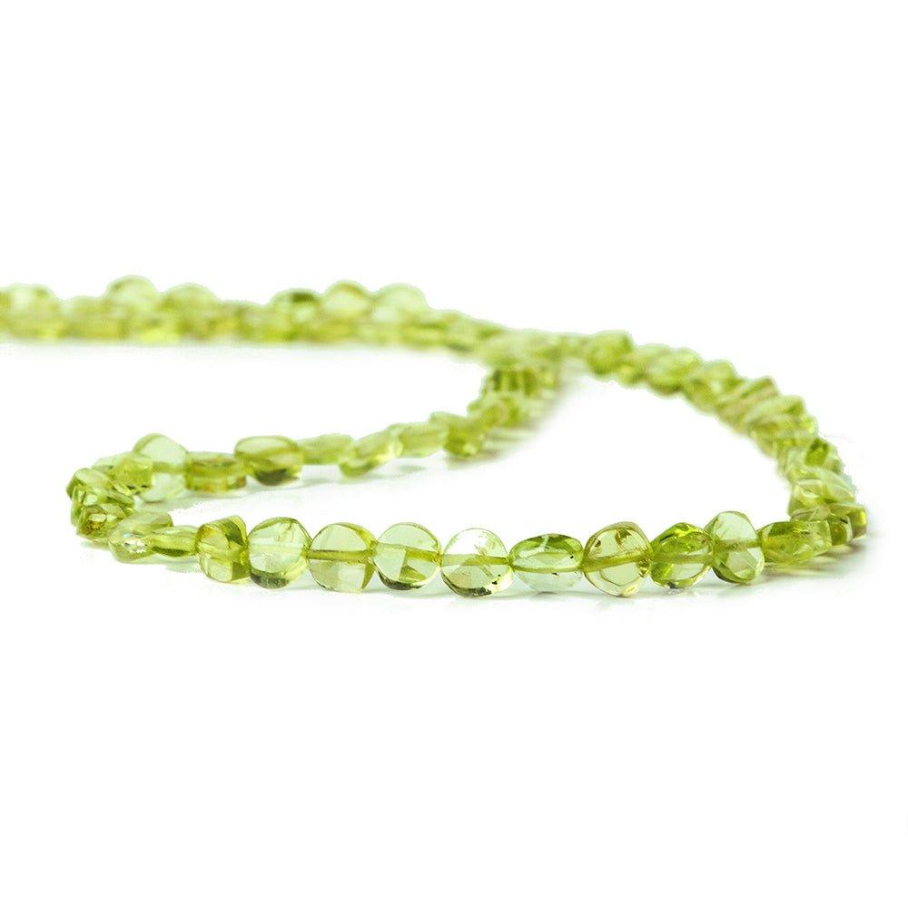 3-4mm Peridot Faceted Coin Beads, 14 inch