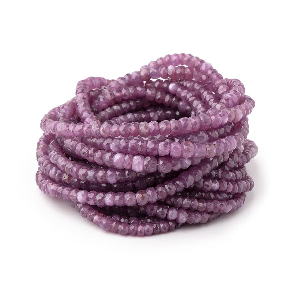 3-5mm Natural Star Ruby Faceted Rondelle Beads 17 inch 172 pieces