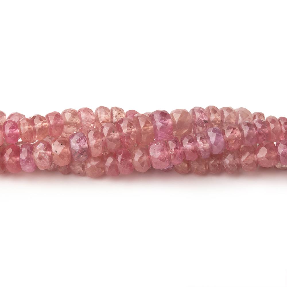 Ruby Faceted Rondelle Bead Strand – 3–5mm, 16 Inches