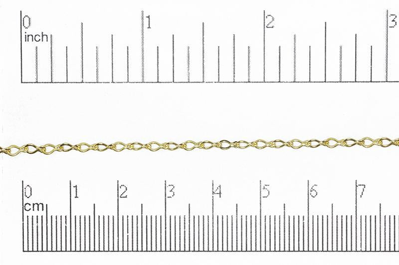 4mm x 3mm Teardrop Cable Chain - Made of plated brass - Sold by the foot - Ch-3130