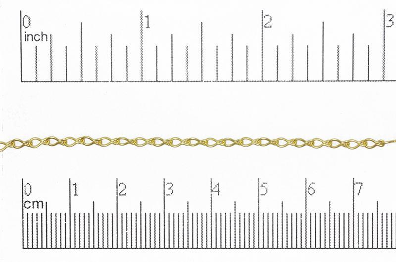 4mm x 3mm Teardrop Cable Chain - Made of plated brass - Sold by the foot - Ch-3130