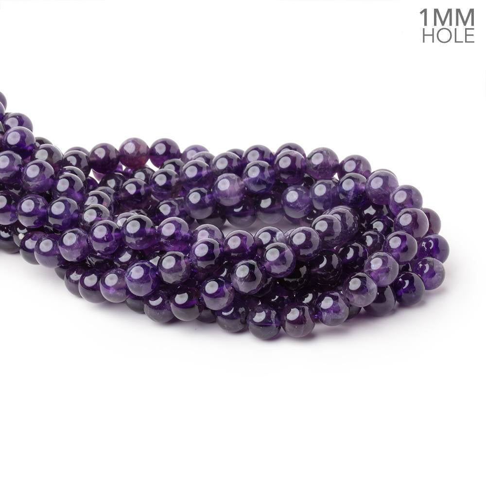 8mm Amethyst Smooth Round Beads, 14.5-Inch Strand