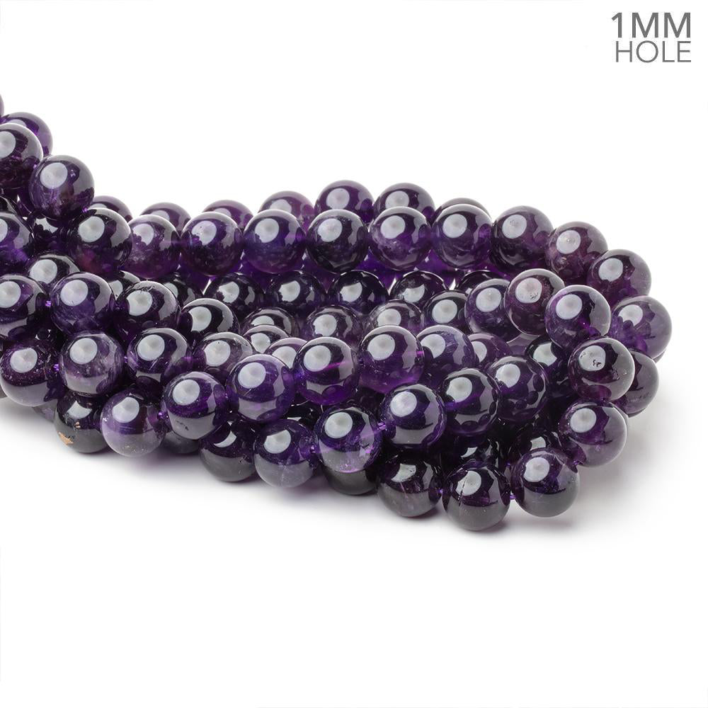 10mm Amethyst Smooth Round Beads, 15-Inch Strand