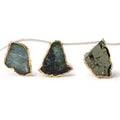 Gold Leaf Tourmaline Crystal Slice Beads, 20–23mm, Set of 7