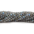 3.8mm Labradorite Micro-Faceted Round Beads, 13-Inch Strand