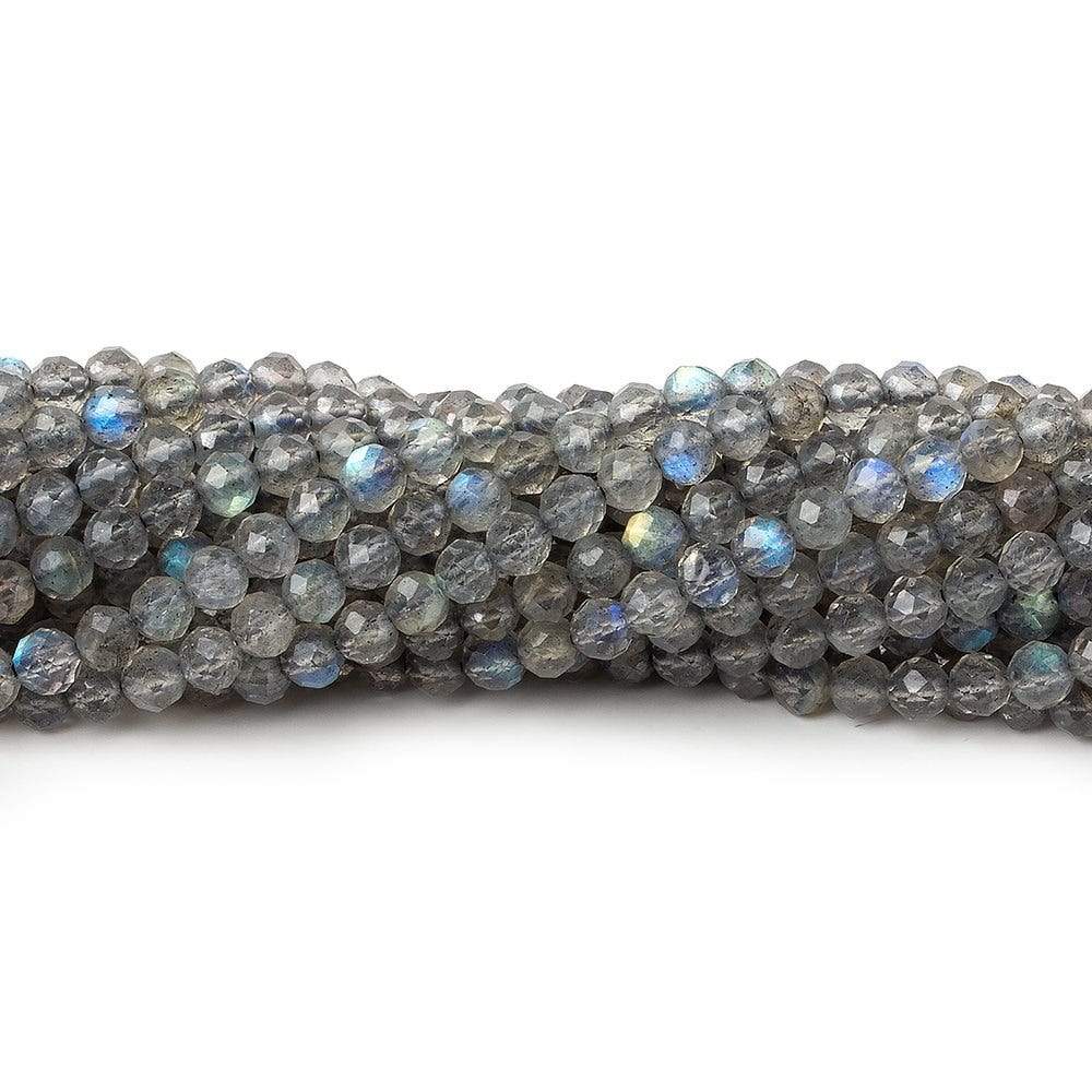 3.8mm Labradorite Micro-Faceted Round Beads, 13-Inch Strand