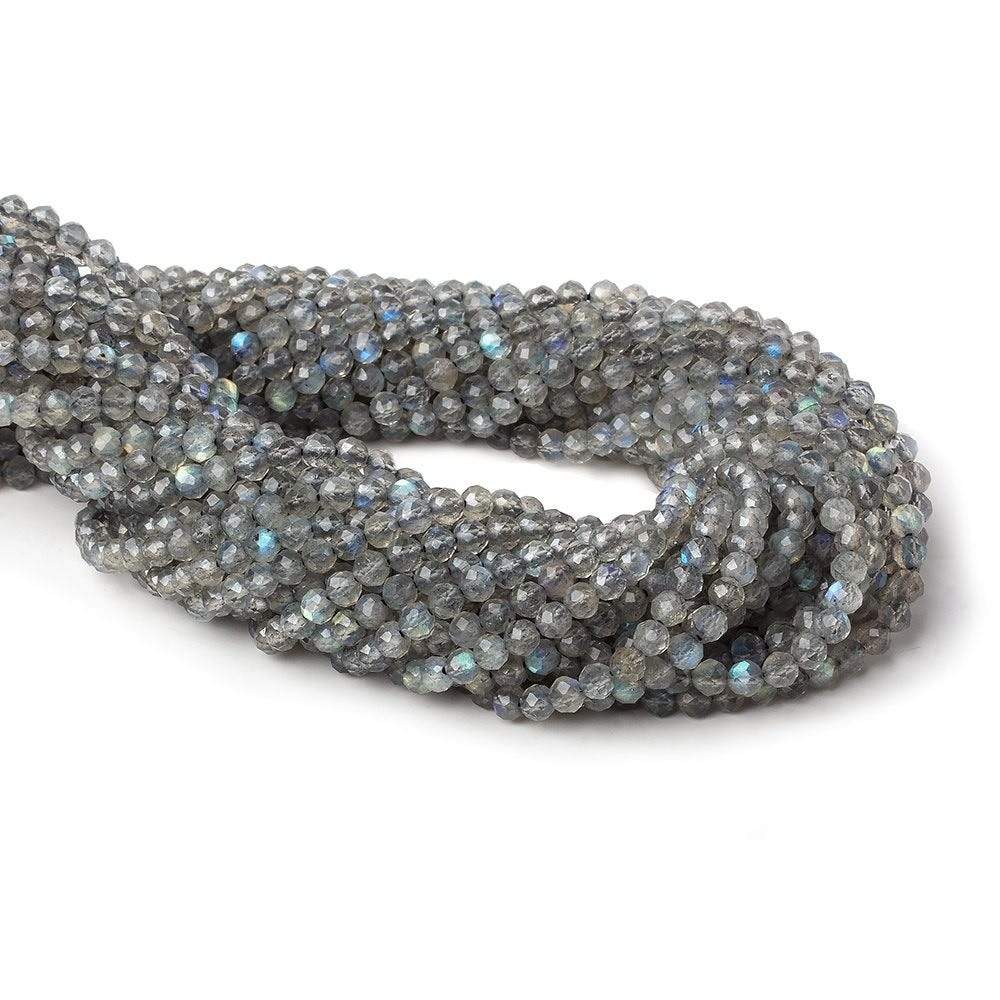 3.8mm Labradorite Micro-Faceted Round Beads, 13-Inch Strand