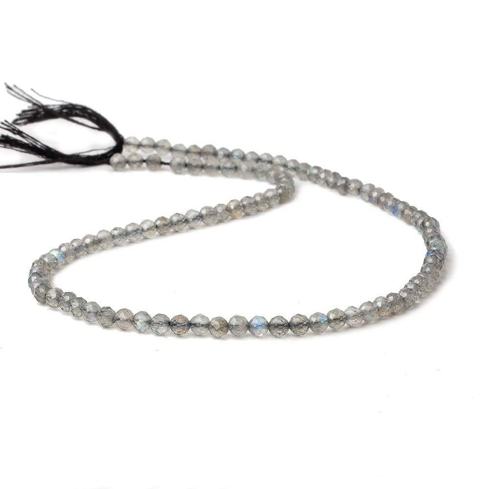 3.8mm Labradorite Micro-Faceted Round Beads, 13-Inch Strand