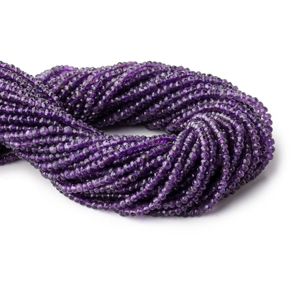 3.5mm Amethyst Faceted Rondelle Beads, 13-Inch Strand
