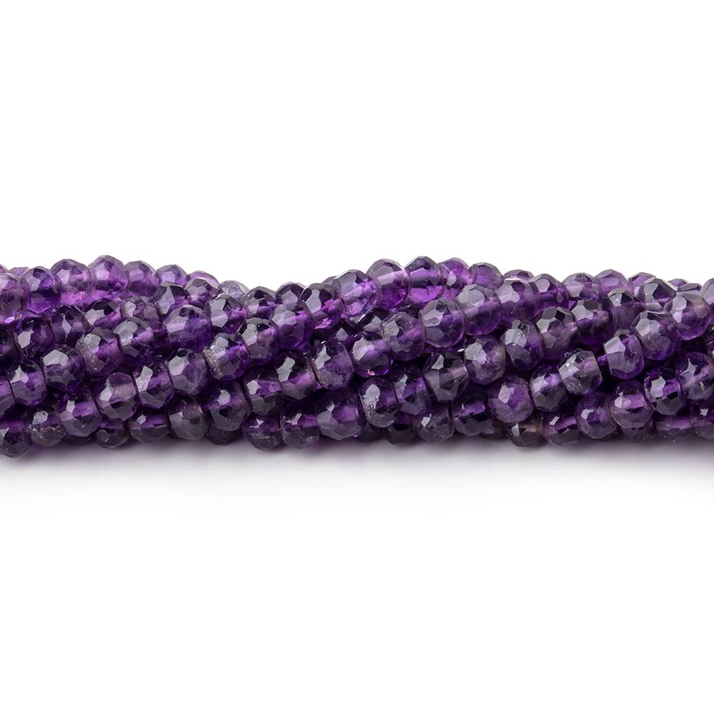 3.5mm Amethyst Faceted Rondelle Beads, 13-Inch Strand