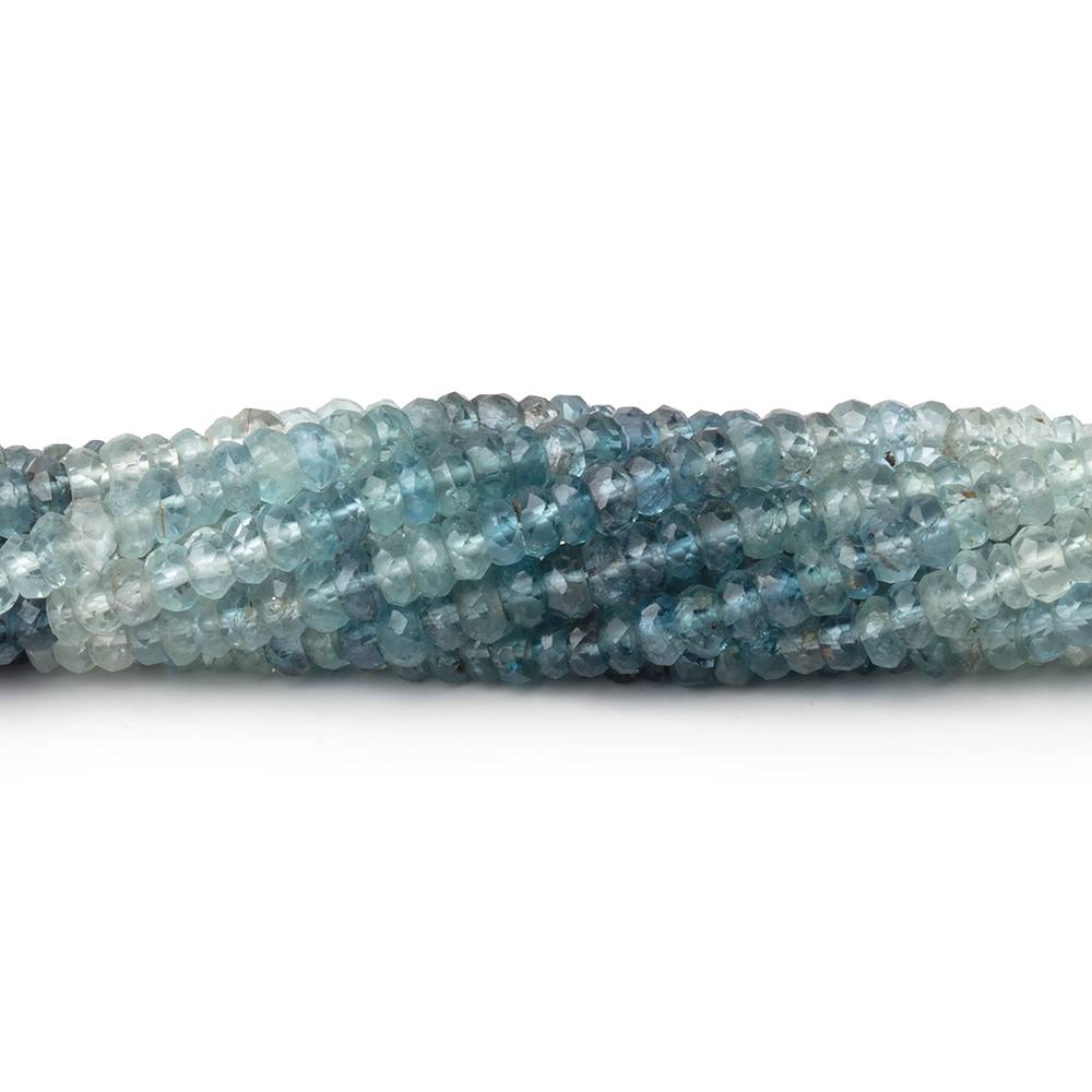 Shaded Moss Aquamarine Faceted Rondelle Beads, 3.5mm, 12.75-Inch Strand