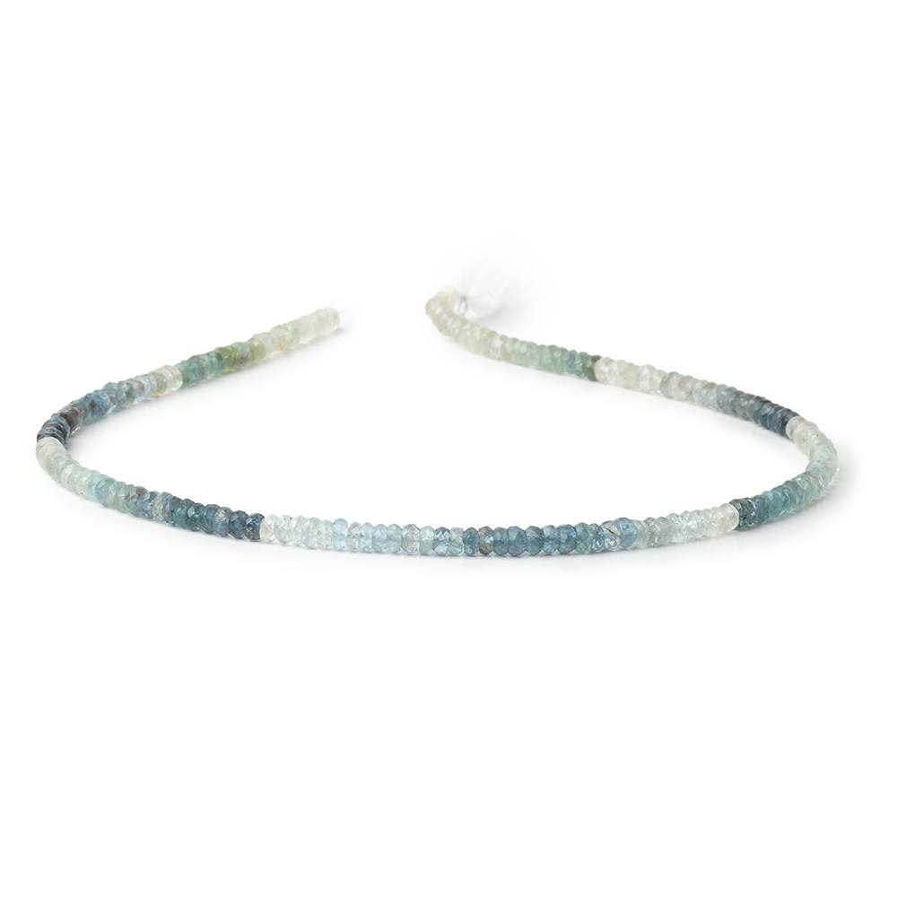 Shaded Moss Aquamarine Faceted Rondelle Beads, 3.5mm, 12.75-Inch Strand