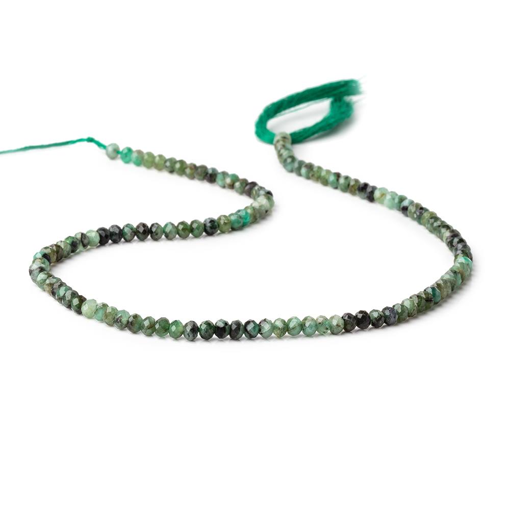 3.8-4mm Brazilian Emerald Micro Faceted Rondelle Beads 13 inch 112 pieces