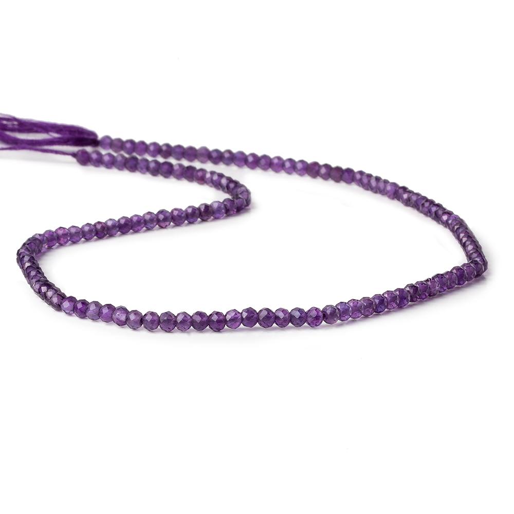 3mm Amethyst Micro-Faceted Rondelle Beads, 12.5-Inch Strand