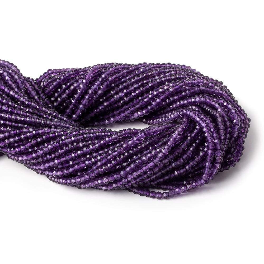 3mm Amethyst Micro-Faceted Rondelle Beads, 12.5-Inch Strand