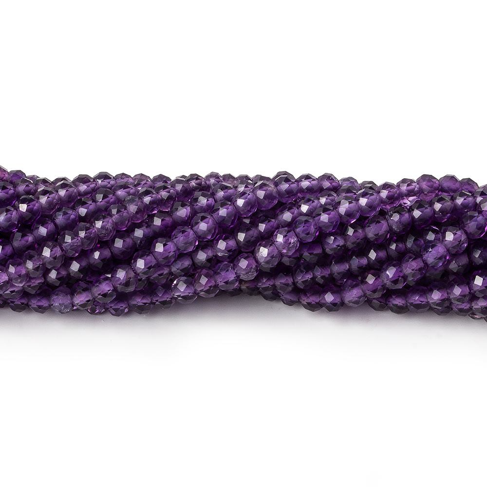 3mm Amethyst Micro-Faceted Rondelle Beads, 12.5-Inch Strand