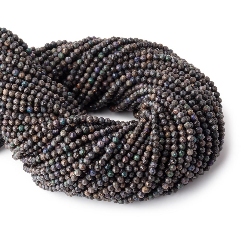 3mm Australian Boulder Opal Micro-Faceted Round Beads, 12.5-Inch Strand
