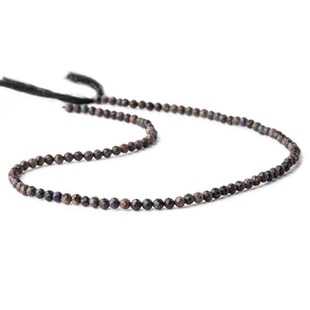 3mm Australian Boulder Opal Micro-Faceted Round Beads, 12.5-Inch Strand