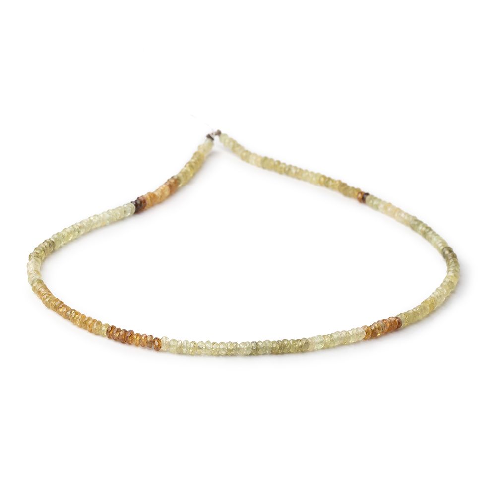 Multi-Tonal Grossular Garnet Faceted Rondelle Beads, 3mm, 13-Inch Strand