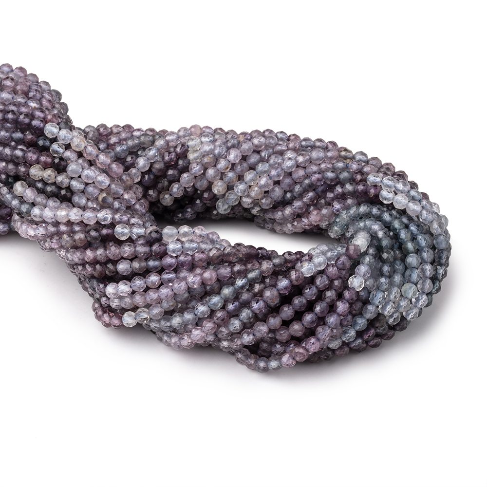 3mm Shaded Purple & Violet Spinel Micro Faceted Round Beads 12.5 inch 96 pieces AA