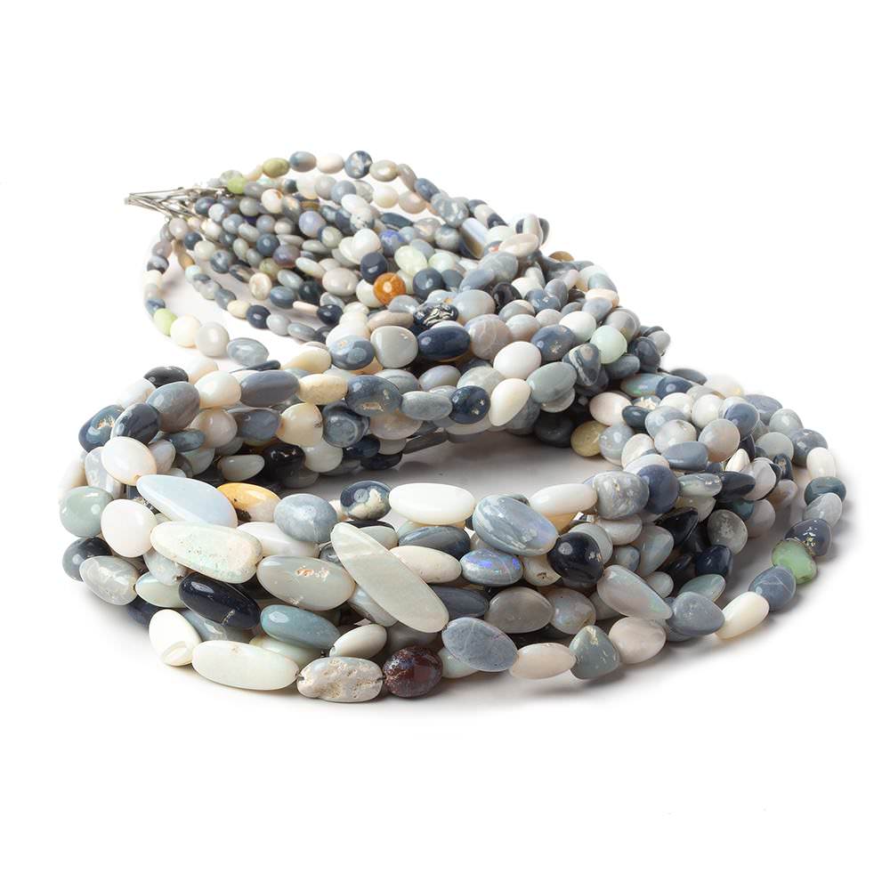3x3–12x7mm Australian Opal Smooth Nugget Beads, 18-Inch Strand