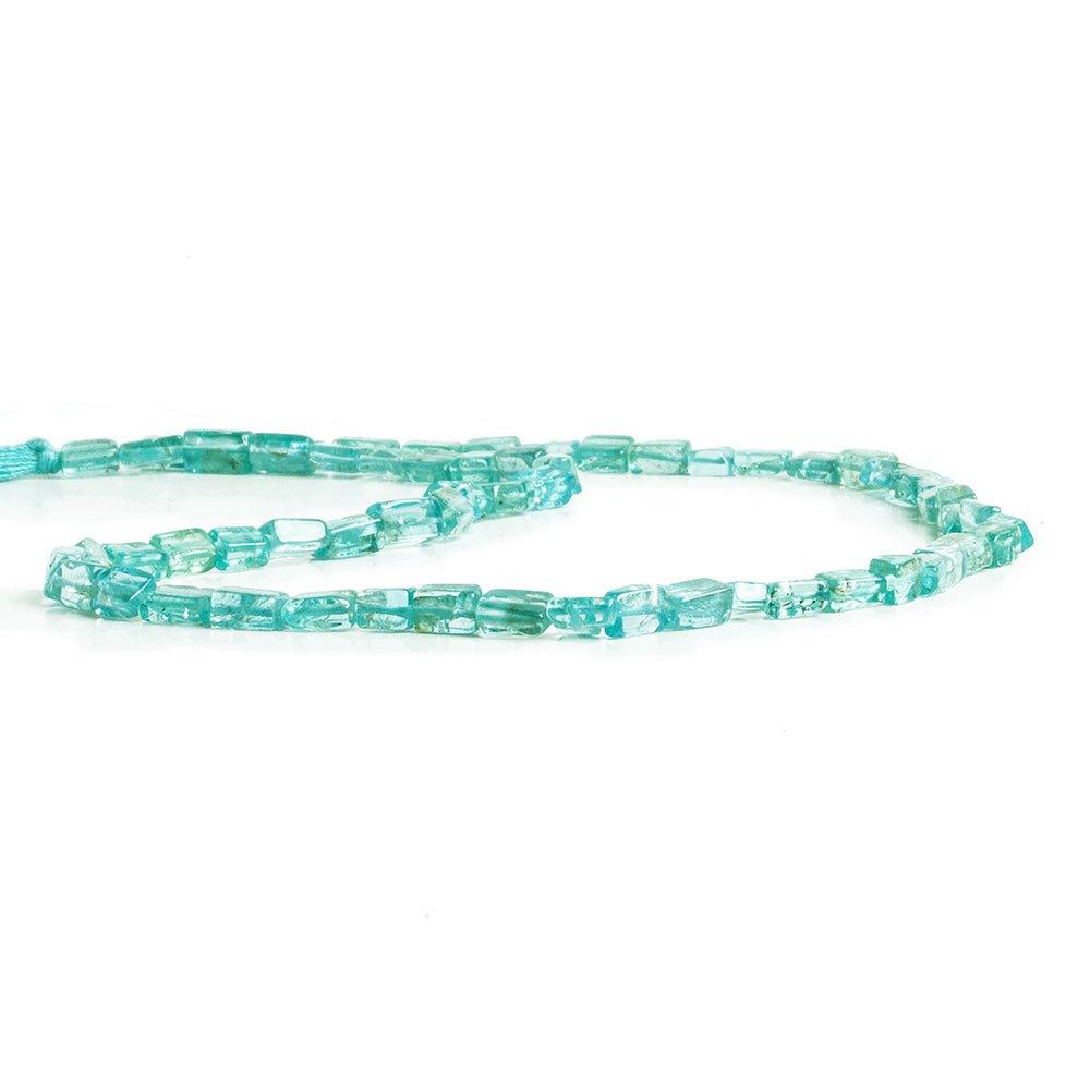 5x3mm Pool Blue Apatite Plain Rectangle Beads 12 inch
