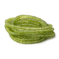 AA Peridot Faceted Heishi Beads, 4–7mm, 16-Inch Strand
