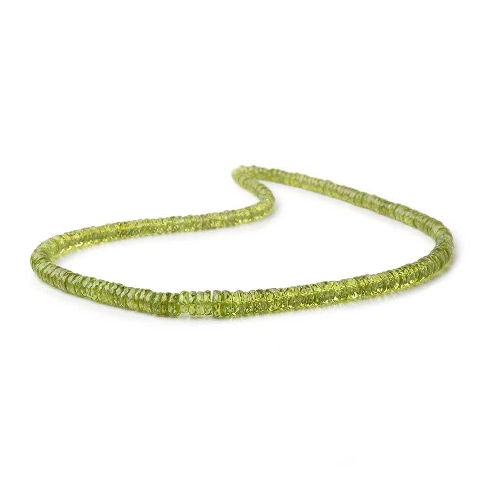 AA Peridot Faceted Heishi Beads, 4–7mm, 16-Inch Strand